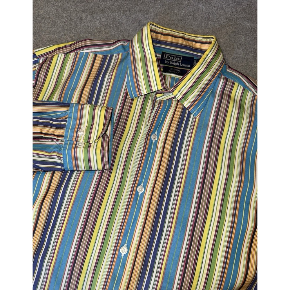 Polo Ralph Lauren Curham Classic Fit Men's L Colorful Striped Button Down Funky